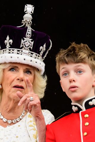 Queen Camilla with Freddie Parker-Bowles at the Coronation