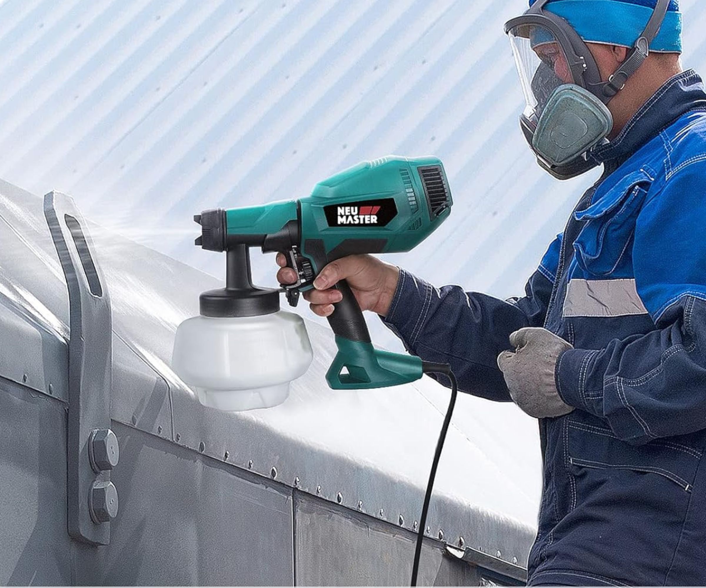 NEU MASTER Paint Sprayer being handheld and used