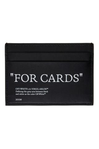 Off-White Black Quote Card Holder