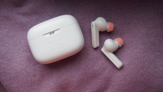 the jbl tune 230nc true wireless earbuds in white