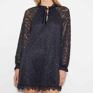 Lulu Long Sleeve Lace Mini Dress Black