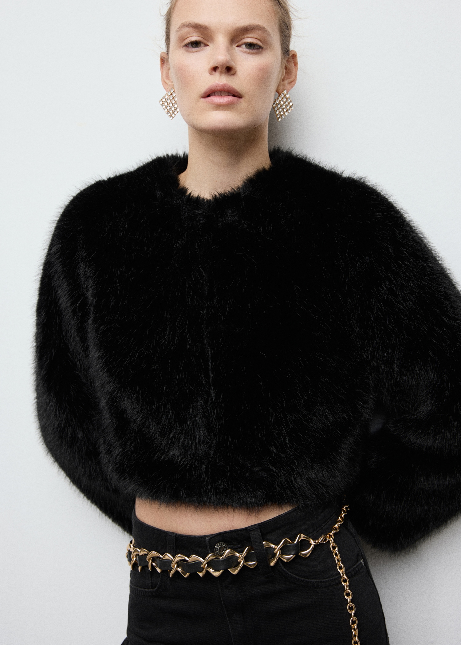 Faux Fur Cropped Jacket - Women | Mango Usa