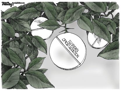 Political cartoon U.S. Florida opioid addiction