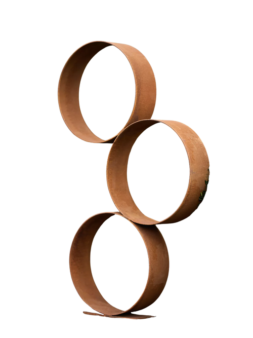 Weathering Steel Rings Garden Structure