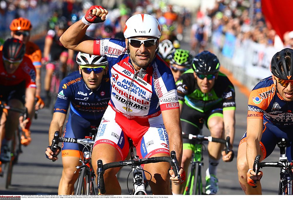 Francesco Chicchi (Androni-Giocattoli) won stage 3 at Coppi e Bartali