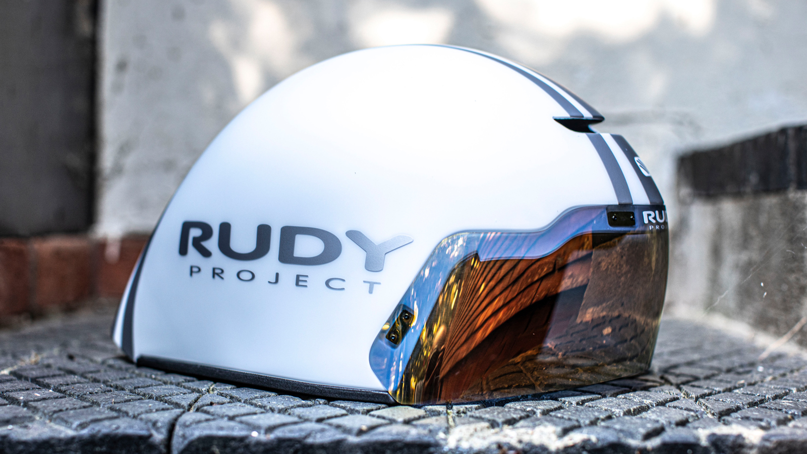 Rudy Project Wingdream helmet set upon a tiled floor