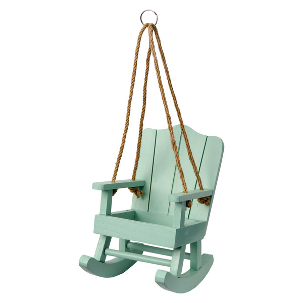 Pastel blue Rocking Chair Bird Feeder