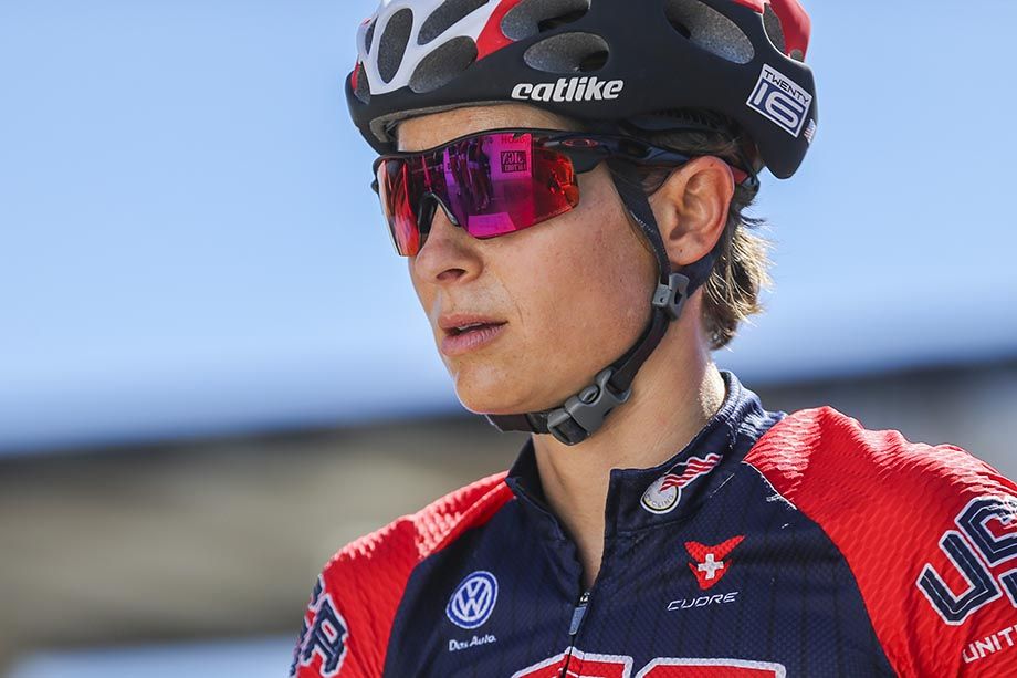 Megan Guarnier at the sign on for stage one