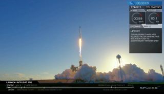 Falcon 9 and Intelsat 35e Lift Off