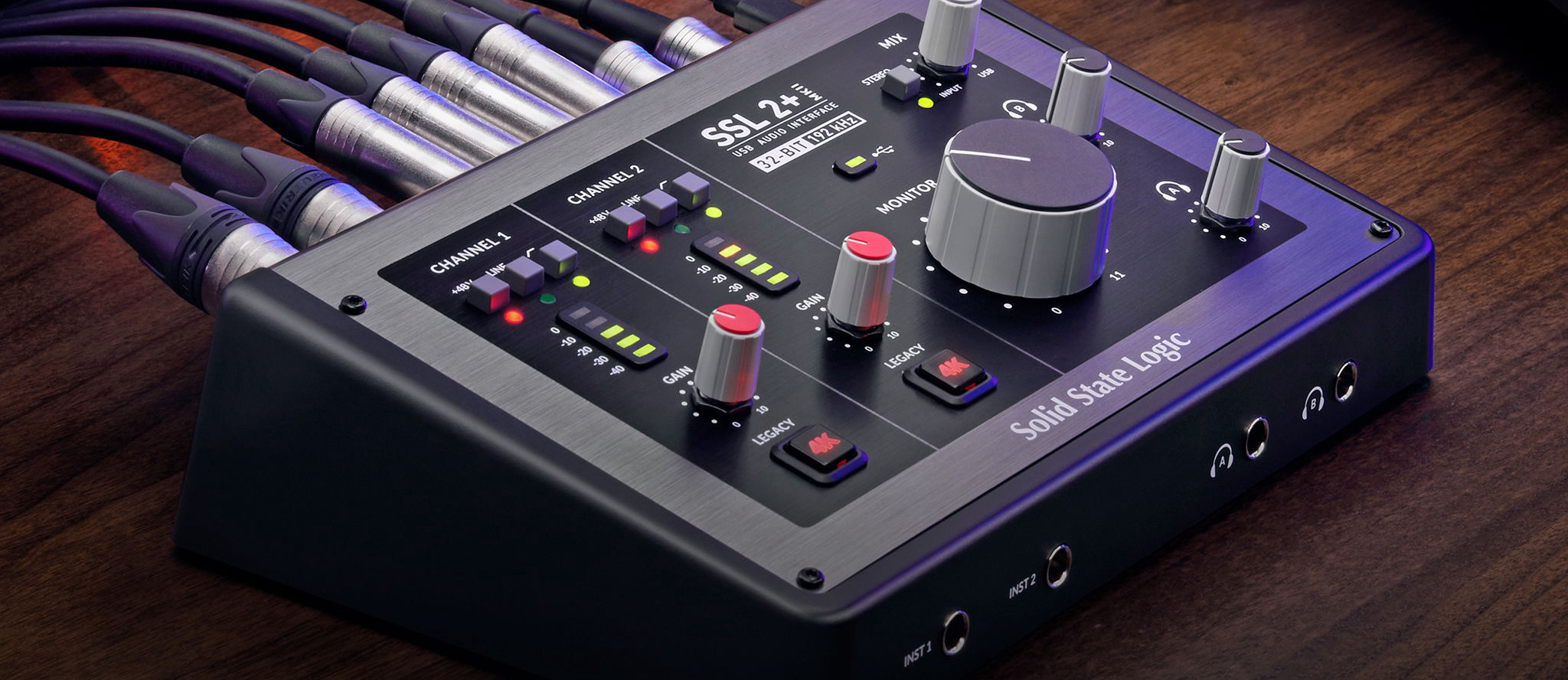 A photo of the SSL 2+ MKII digital audio interface