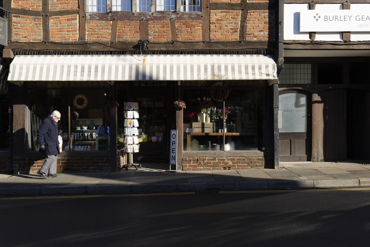 Picture taken with Panasonic S5 II of British high street shop front in bright light