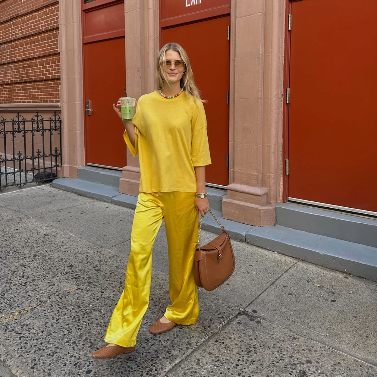 Laure Nelson in woven flats