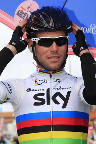 Mark Cavendish at the start of stage 2