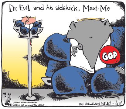 Political Cartoon U.S. Trump Dr. Evil Sidekick GOP