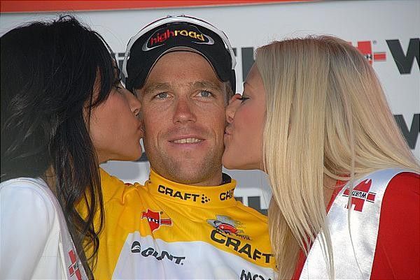 One the podium with the girls and the jersey.