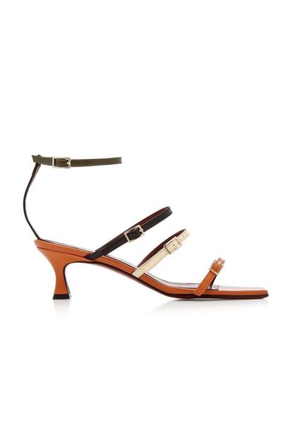 Manu Atelier Naomi Color-Block Leather Sandals 