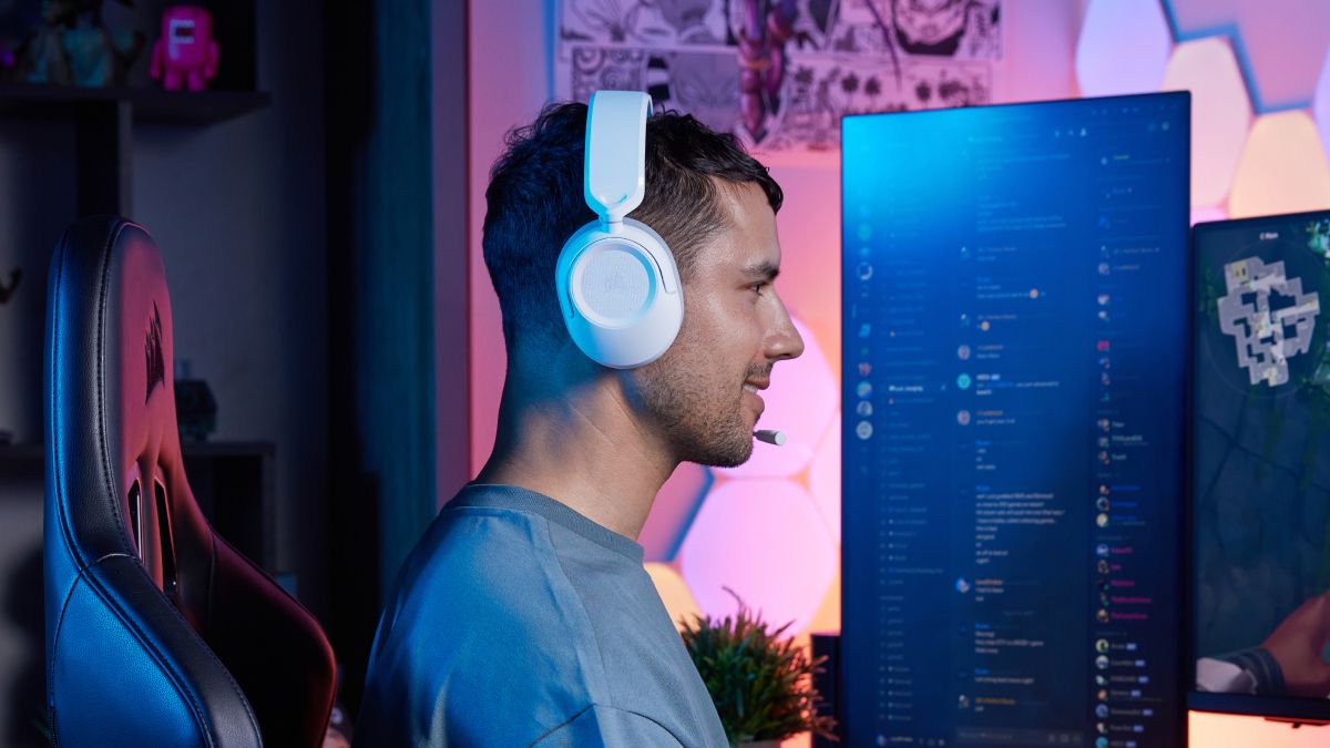 Corsair HS35 v3 wireless gaming headset on a person