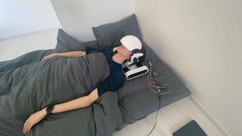 I fell asleep while in VR-Chat and No-Clipped. I can move and feel my limbs  but I can't feel my headset. As you can see, things here are a bit  digitalized and