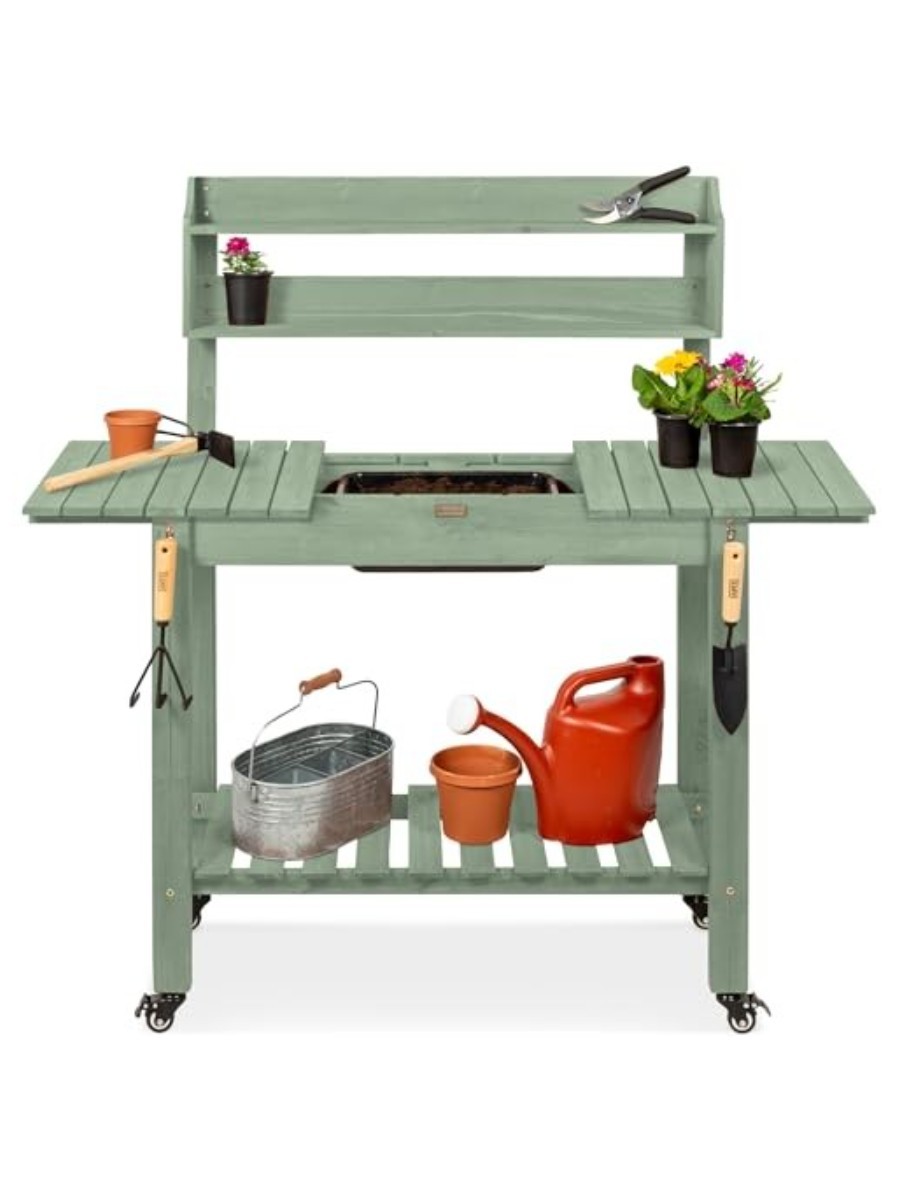 Best Choice Products, Mobile Garden Potting Bench