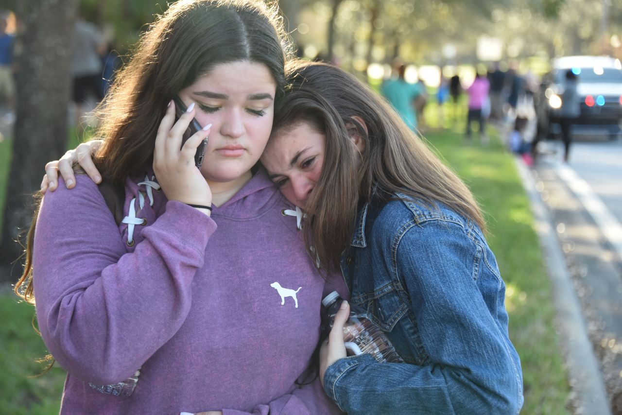 The aftermath of the Parkland school shooting. 