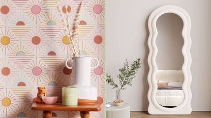 Wall decor and standing mirror