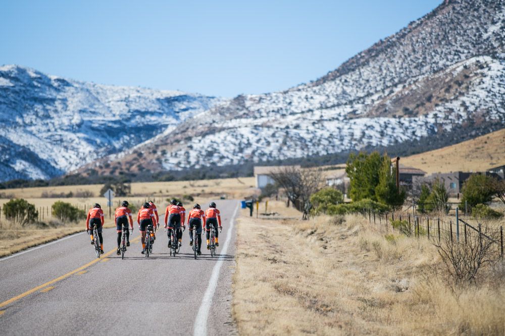 Rally Cycling riders train at a recent camp.