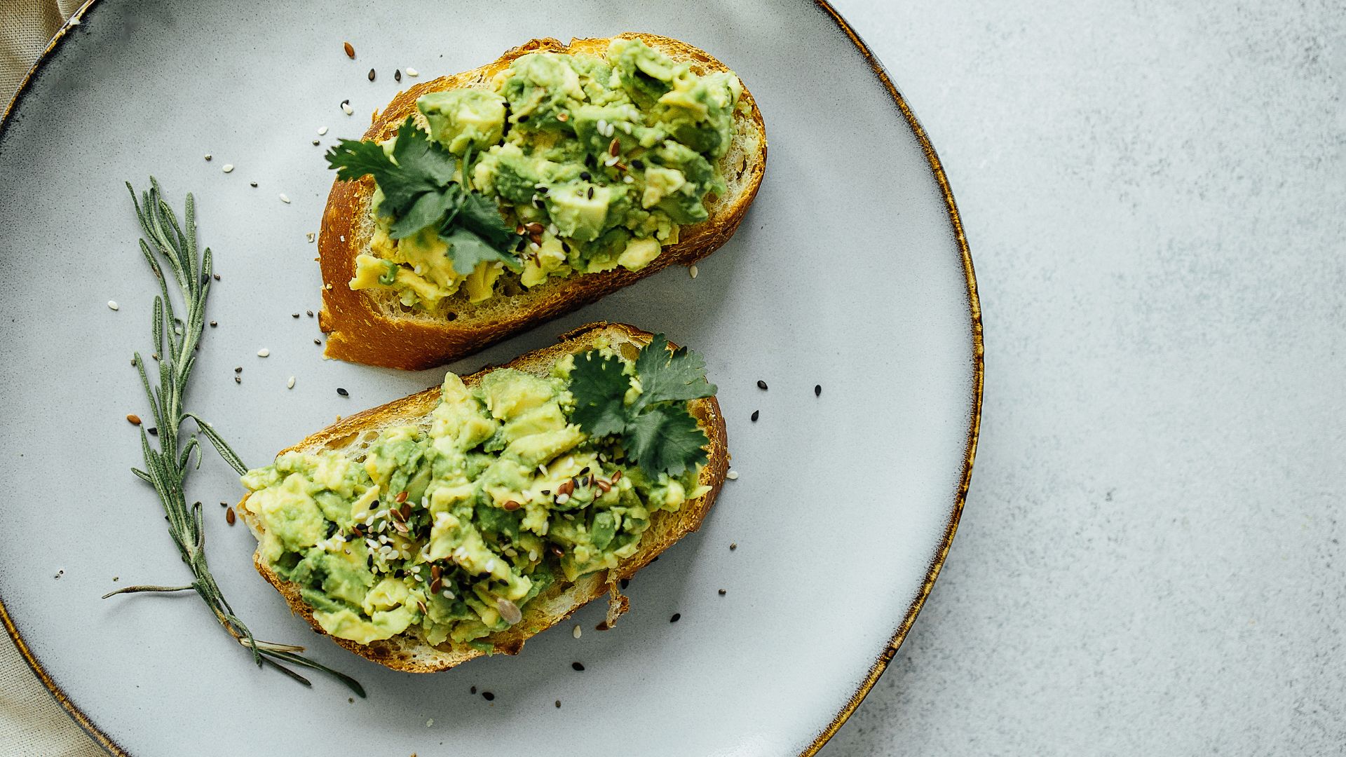 Avocado spread across bread