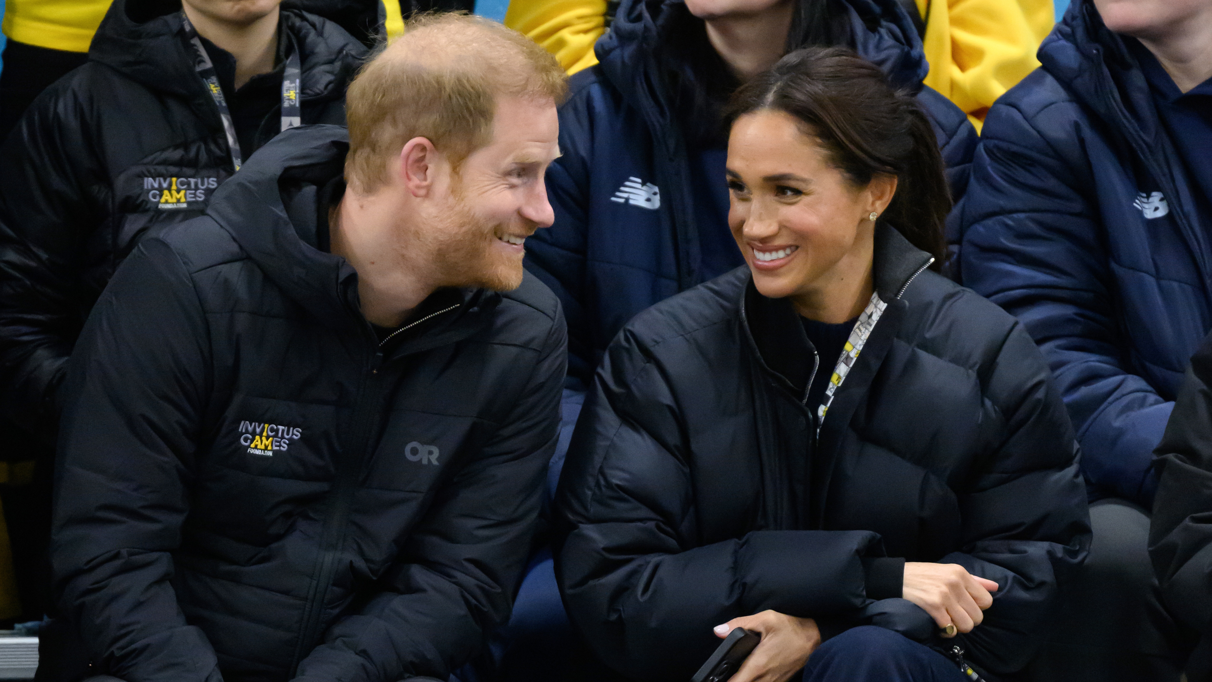 Meghan, Duchess of Sussex and Prince Harry, Duke of Sussex attend the Wheelchair Curling on day one of the 2025 Invictus Games