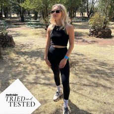 Best black gym leggings: Fitness writer Chloe Gray trying some of the black leggings featured in this round up