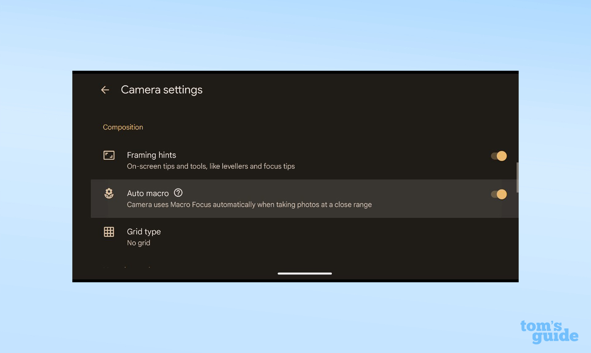 Скриншот из Google Pixel 7 Pro, показывающий настройку автоматического макроса.