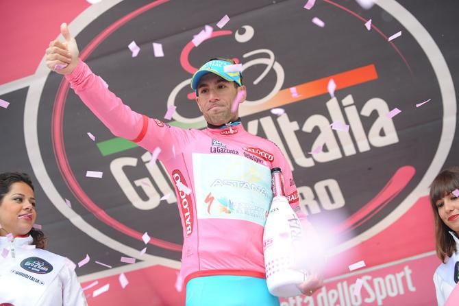 Vincenzo Nibali on the podium