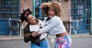 Lisa Loveday and Sonia Albright fight in Hollyoaks