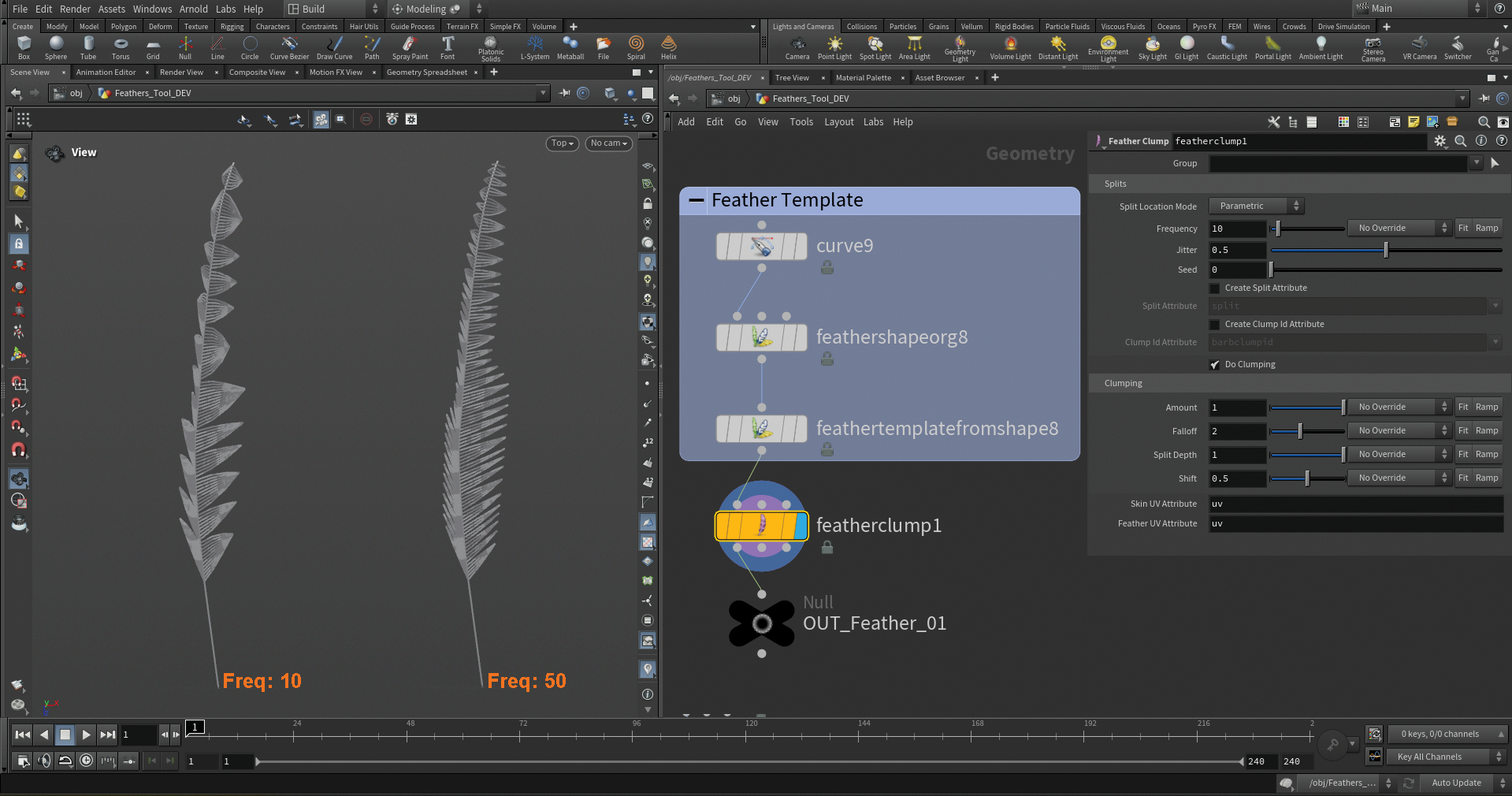 Follow Mario Leone's tutorial to use Houdini 20 feather tool, image 7