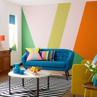 living room with dulux paint on wall and sofa