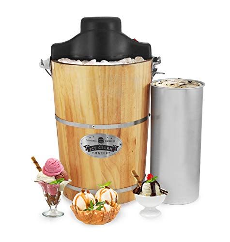 Elite Gourmet 6-Quart Old Fashioned Ice Cream Maker 