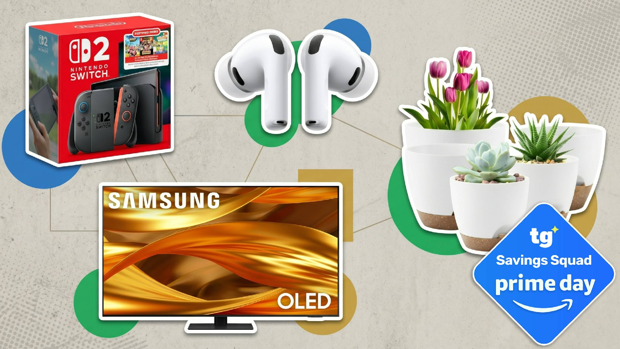 Collage of items on sale for Prime Day