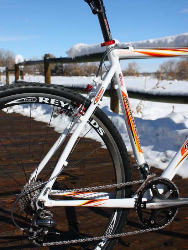 Relatively small-diameter seat stays and chain stays presumably help maintain traction over rough terrain.