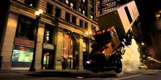 The famous, and very real, semi truck flip from The Dark Knight