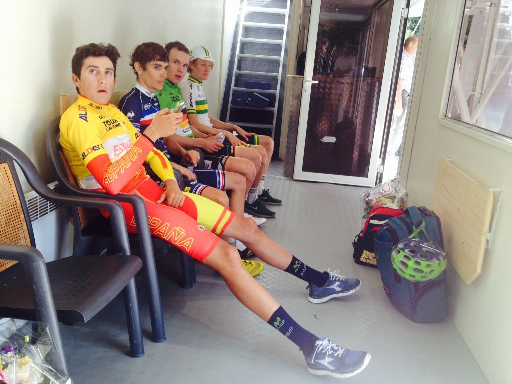 Marc Soler with the top four riders of the Tour de l'Avenir