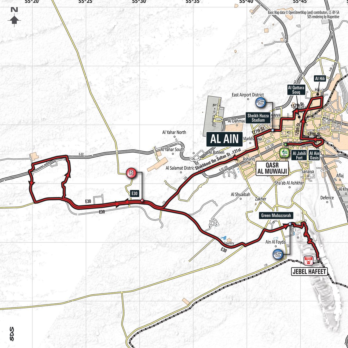 The Abu Dhabi Tour stage 3 map