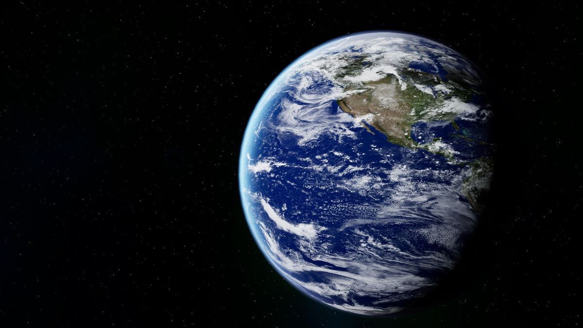 A 3D rendering of Earth