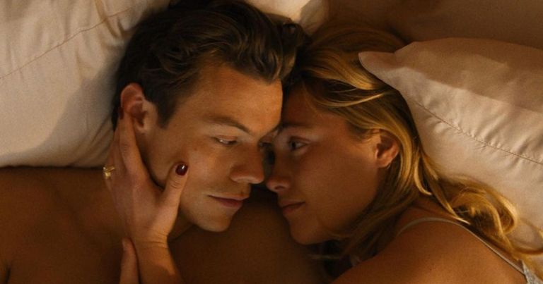 Harry Styles and Florence Pugh in the 'Don't Worry Darling' trailer