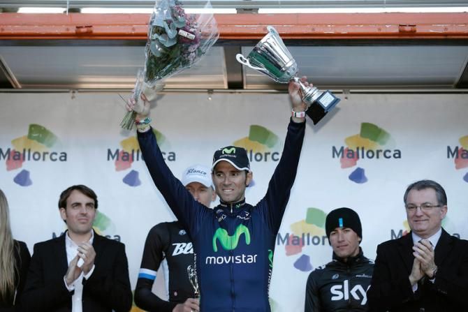 Alejandro Valverde (Movistar) takes to the podium for the first time in 2013 at Trofeo Deia