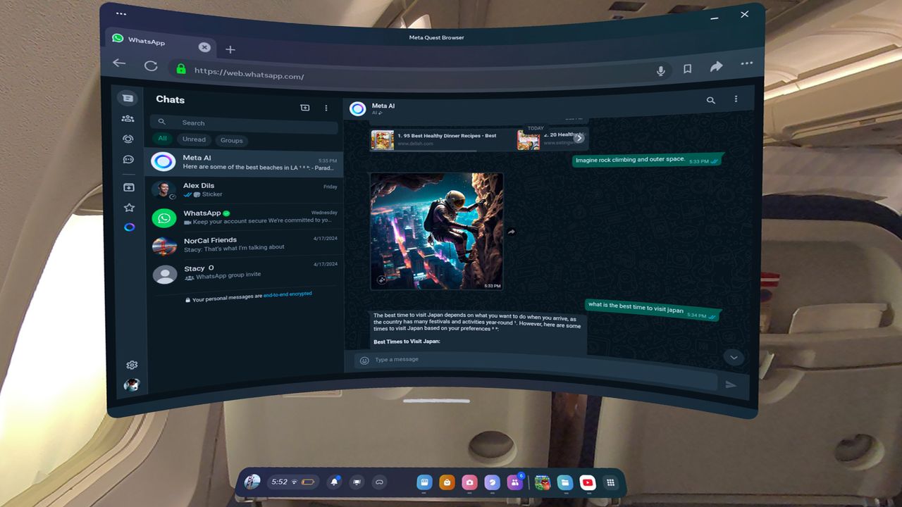 Meta Quest 3 Travel Mode screens