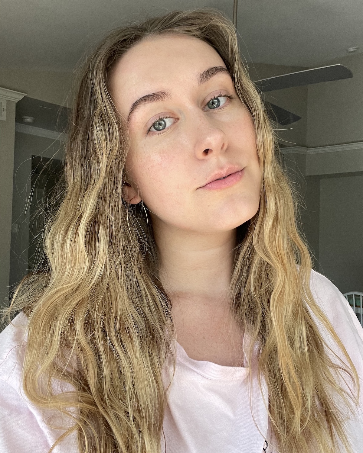 Beauty editor Kaitlyn McLintock with crimped hair