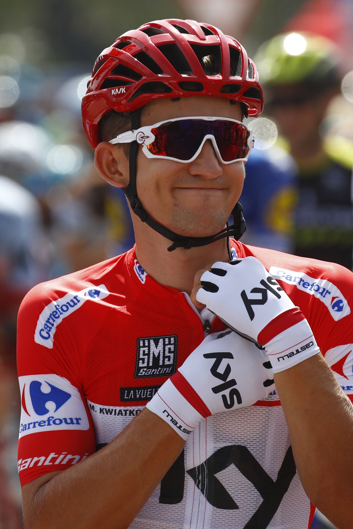 All smiles from the race leader Michal Kwiatkowski