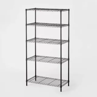 5 Tier Wire Shelving Black - Brightroom™