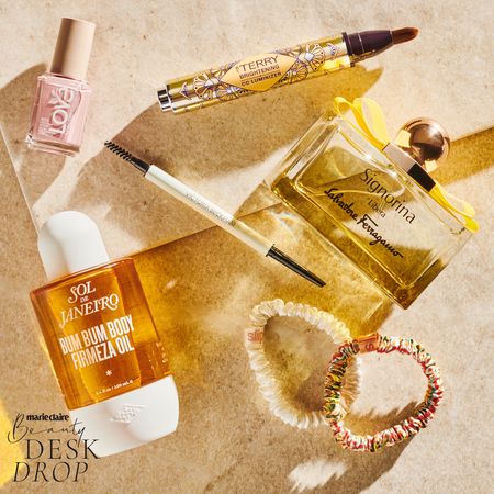 perfumes flat-lay