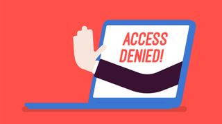 Illustration of an Access denied sign on laptop screen
