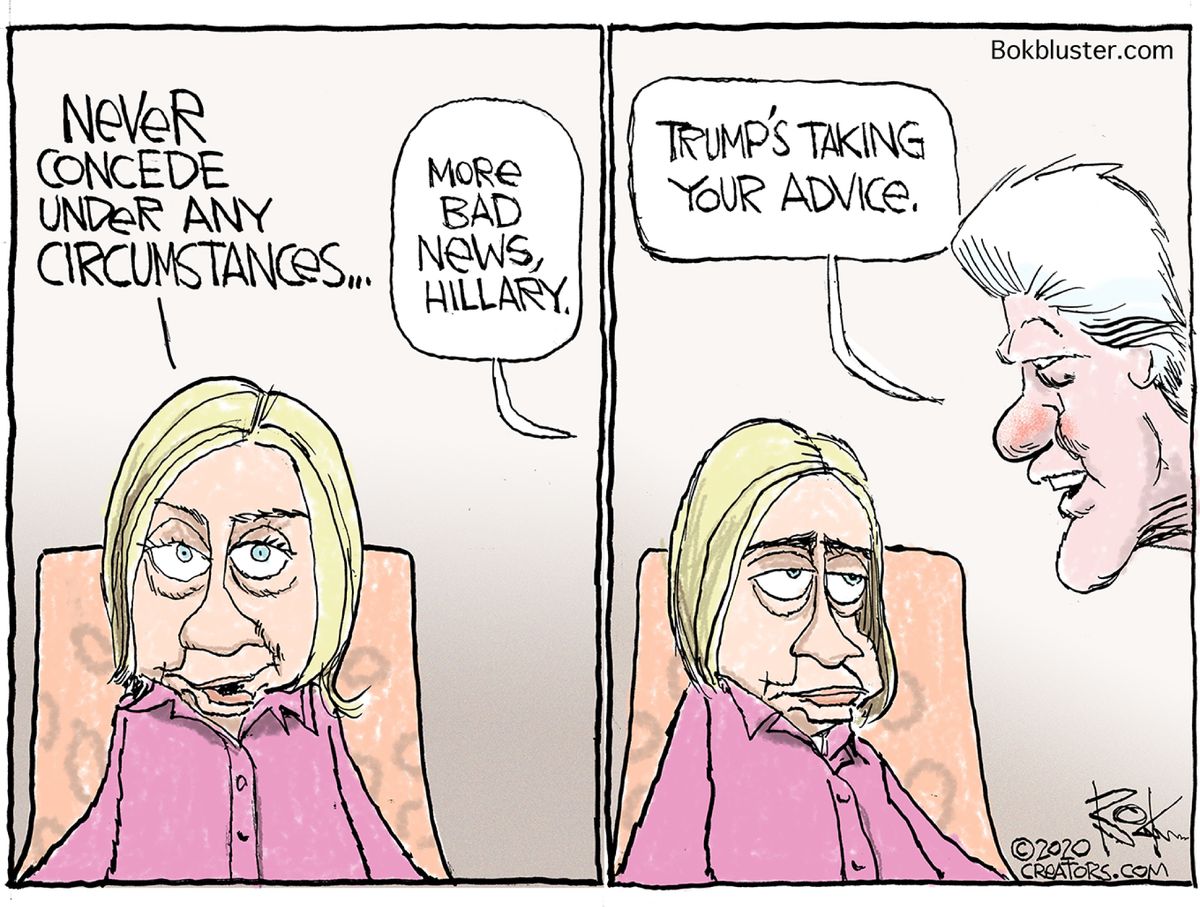 Political Cartoon U.S. Trump Hillary Bill Clinton concede | The Week